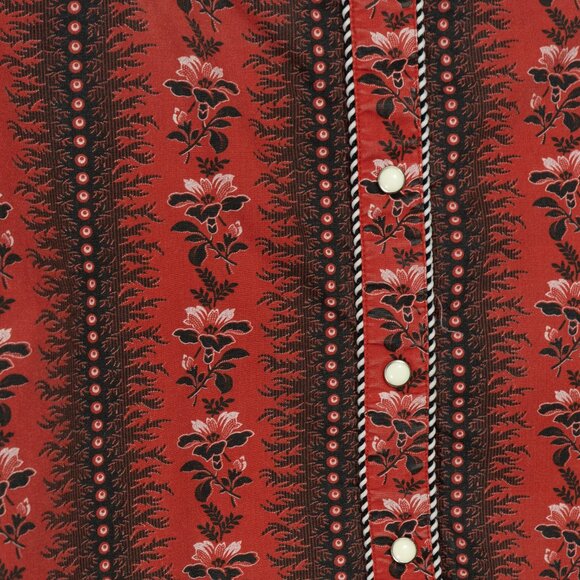 Panhandle Slim Western Shirt Cowgirl Pearl Button Red Black Goth Handkerchief - Picture 12 of 12